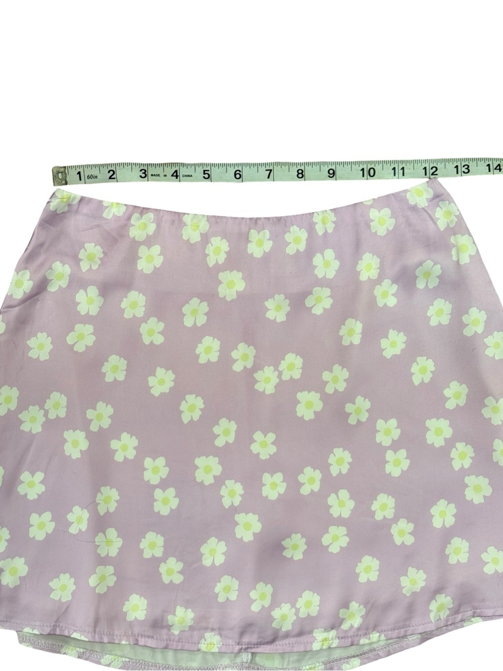 Princess Polly Lilac Daisy Satin Mini Skirt Y2K Cottagecore Size 4 - Picture 11 of 12